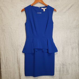 Forever 21 Blue Peplum Sleeveless Midi Dress Women's Small Sheath Office Casual
